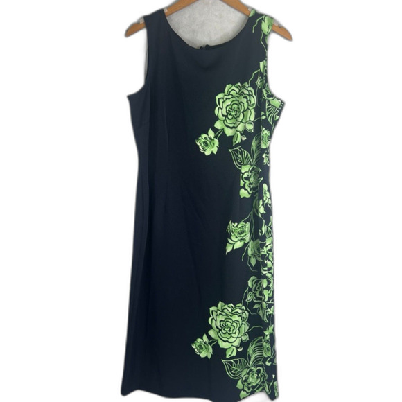 Maya Brooke Dresses & Skirts - Maya Brooke NWT Navy Blue Floral Bodycon Sleeveless Midi Dress Size 12